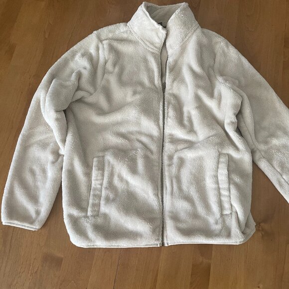 Volcom Jacket Womens Phuzzy  Fleece Zip Up Bone, L Sample Sale - Picture 1 of 3